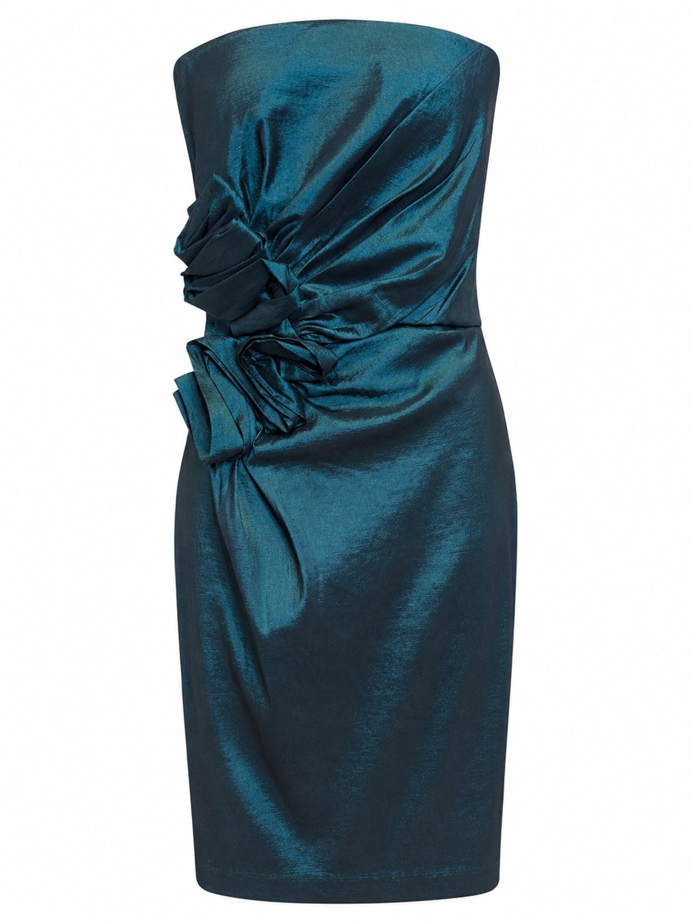 Jessica McClintock for Gunne Sax Vintage Teal Strapless Cocktail Dress size 9